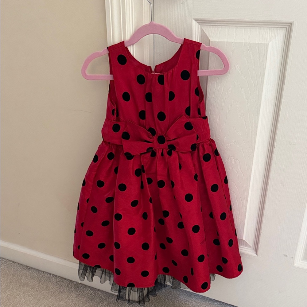 Sweet Heart Rose Red and Black Polka Dot Party Dress